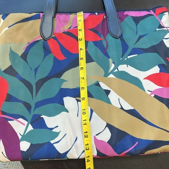 Hawaiian floral fern colorful pattern tote shoulder bag - Picture 13 of 14